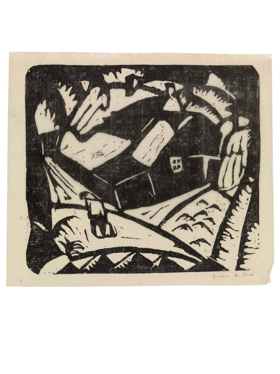 Néerlandais : Paysage ou Paysage avec récolteuses de pommes de terre - Gustave de Smet