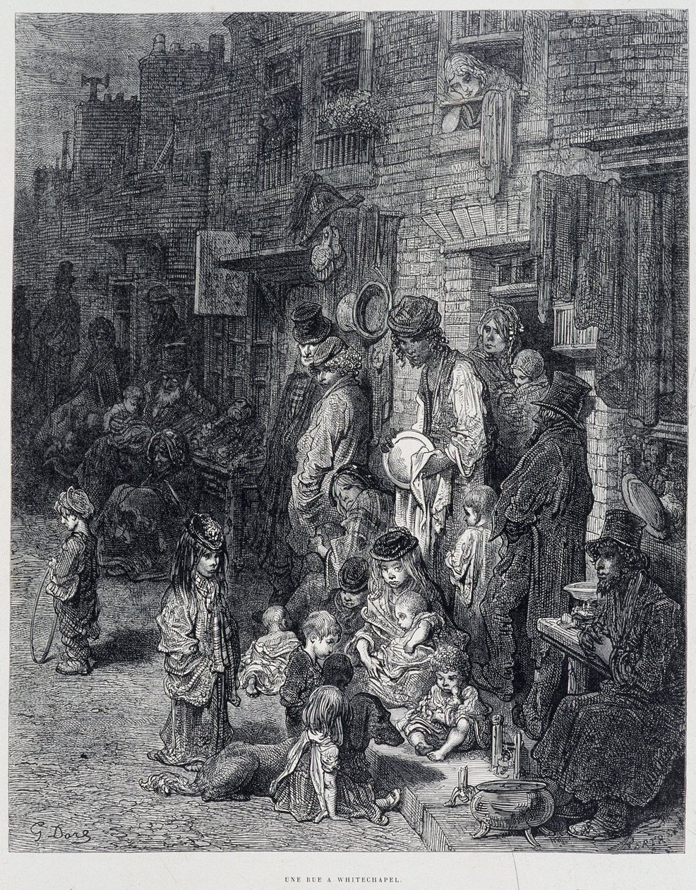 Une rue à Whitechapel - dans "Londres" par Gustave Doré - Gustave Dore