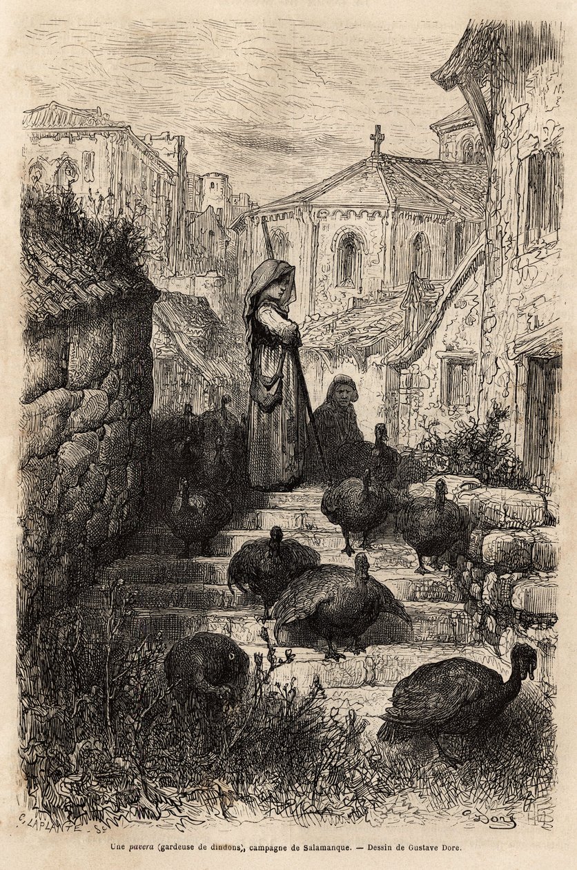 Un gardien de dindes dans les rues d