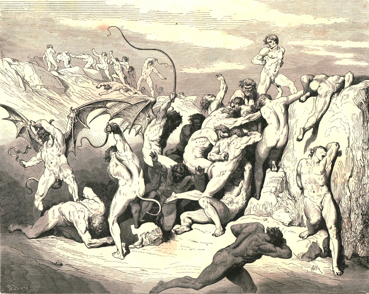 Ah! Comment ils les ont fait bondir à la première rayure!, c1890 - Gustave Dore