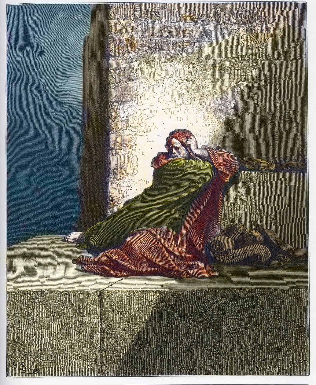 Baruch - Baruch ben Neria - Gravure de « La Bible de Doré » par Gustave Doré (1832-1883) - Gustave Dore