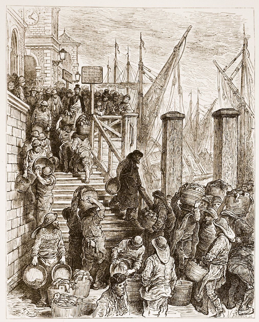 Billingsgate, Débarquement du Poisson, de 