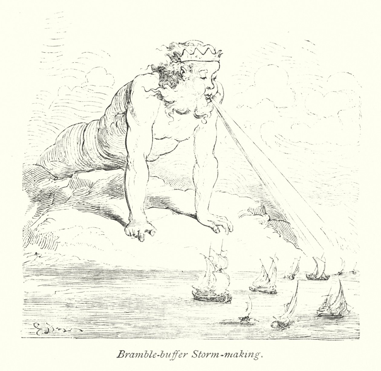 Tampon de ronce Fabrication de tempêtes (gravure) - Gustave Dore
