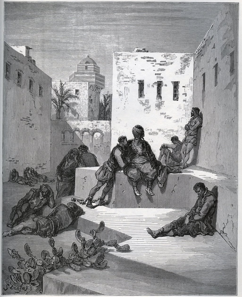 Histoire de captif. Cour de la bagne d