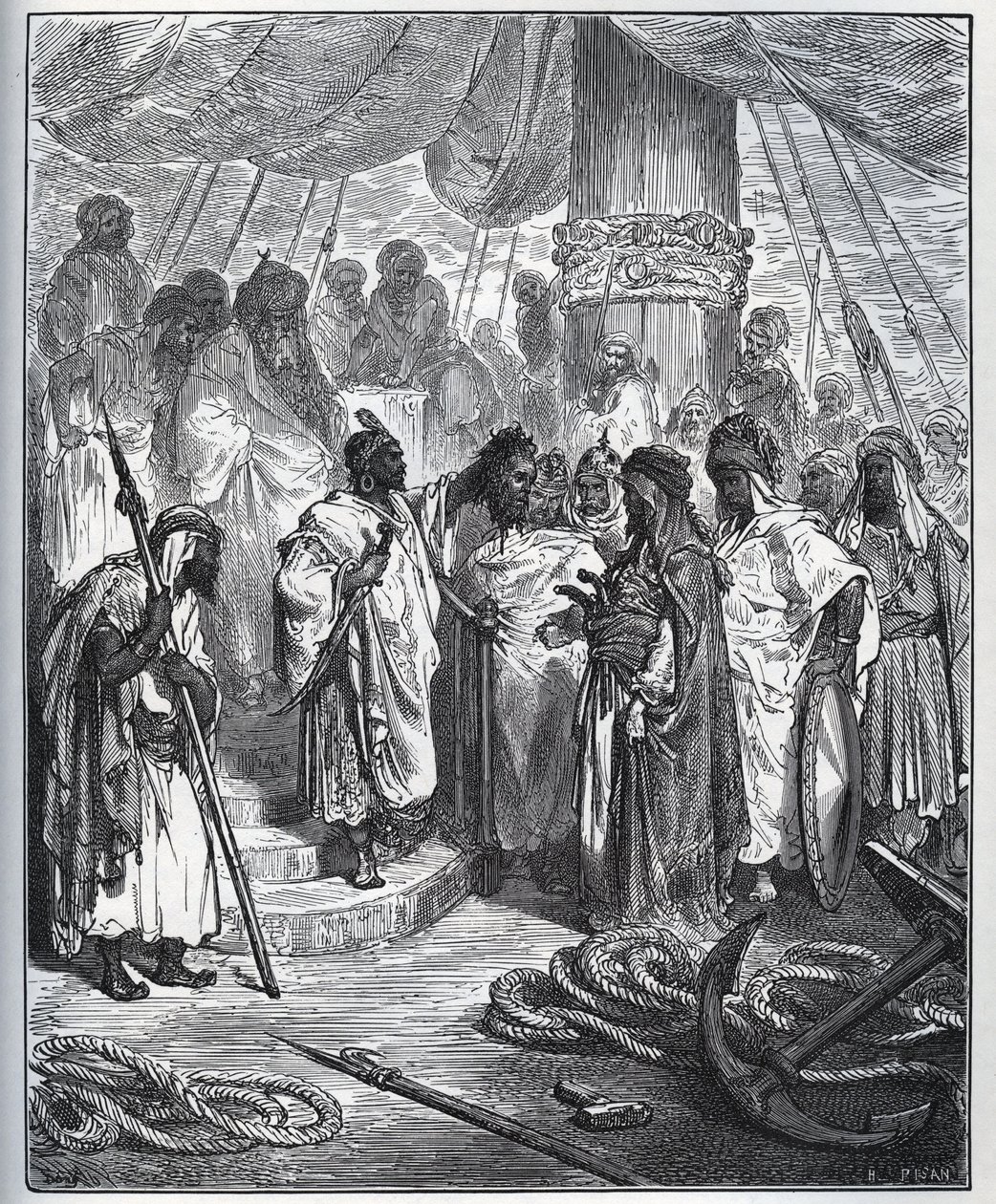 Histoire du captif. La tête de Pagano Doria coupée par les Arabes - Les Arabes lui coupent la tête et l