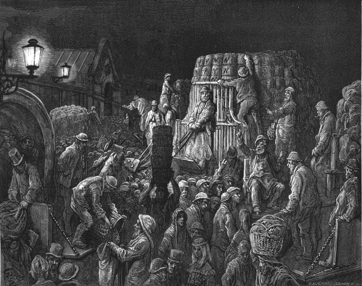 Marché de Covent Garden - Tôt le matin, 1872 - Gustave Dore