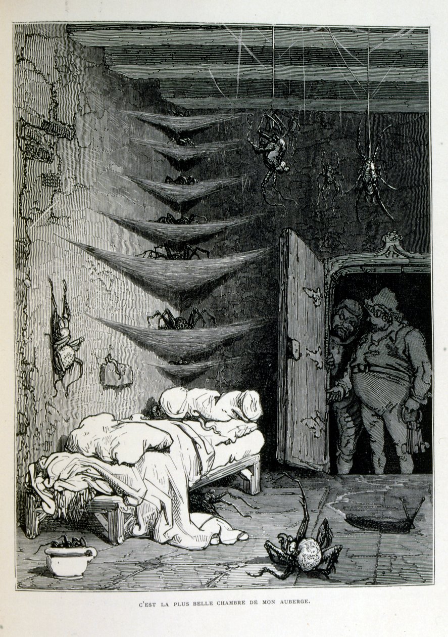 Croque-Mitaine; illustration de 1863, par Gustave Doré (1832-1883); artiste français, graveur, illustrateur. Croque-Mitaine (Le croque-mitaine) un personnage maléfique présenté aux enfants pour les effrayer et ainsi les rendre plus sages. - Gustave Dore