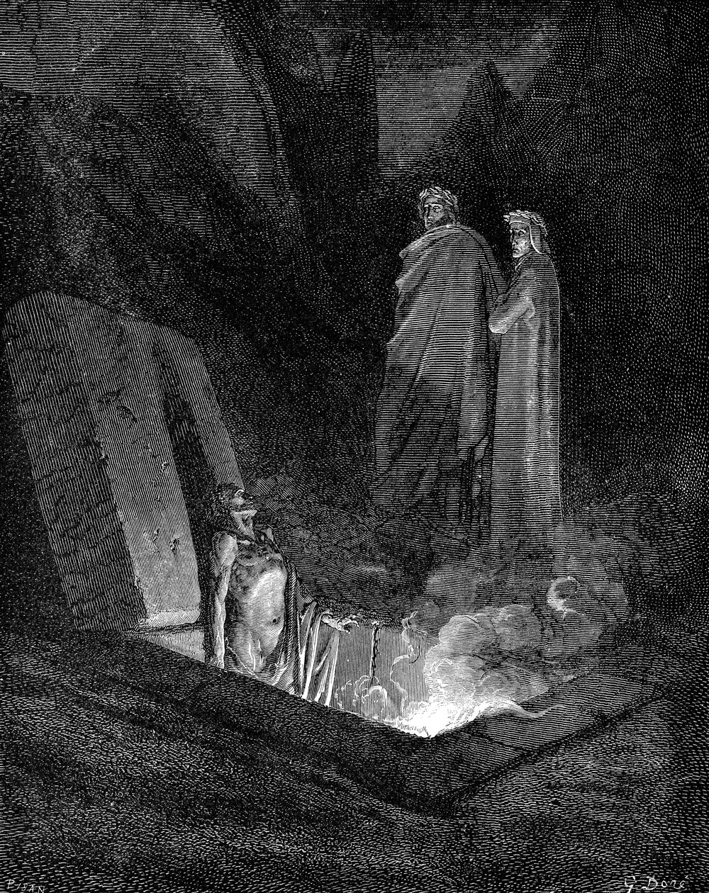 Dante et Virgile regardant dans l