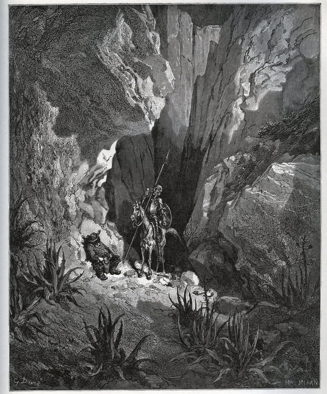 Don Quichotte et Sancho Panza trouvent les affaires d