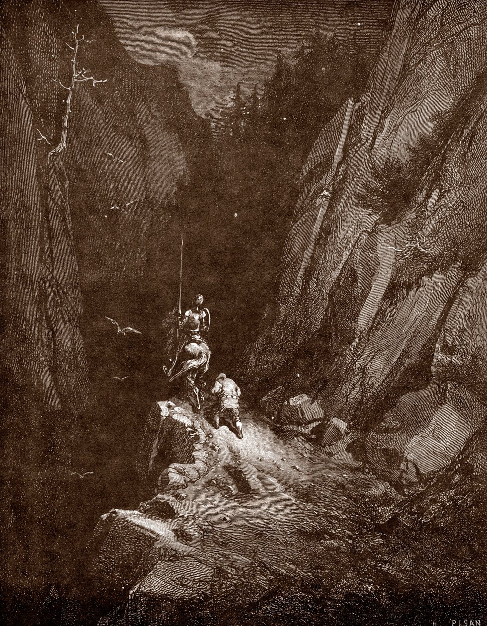 Don Quichotte et Sancho Panza au cœur de la Sierra Morena Gravure par Gustave Doré (1832-1883) pour « L