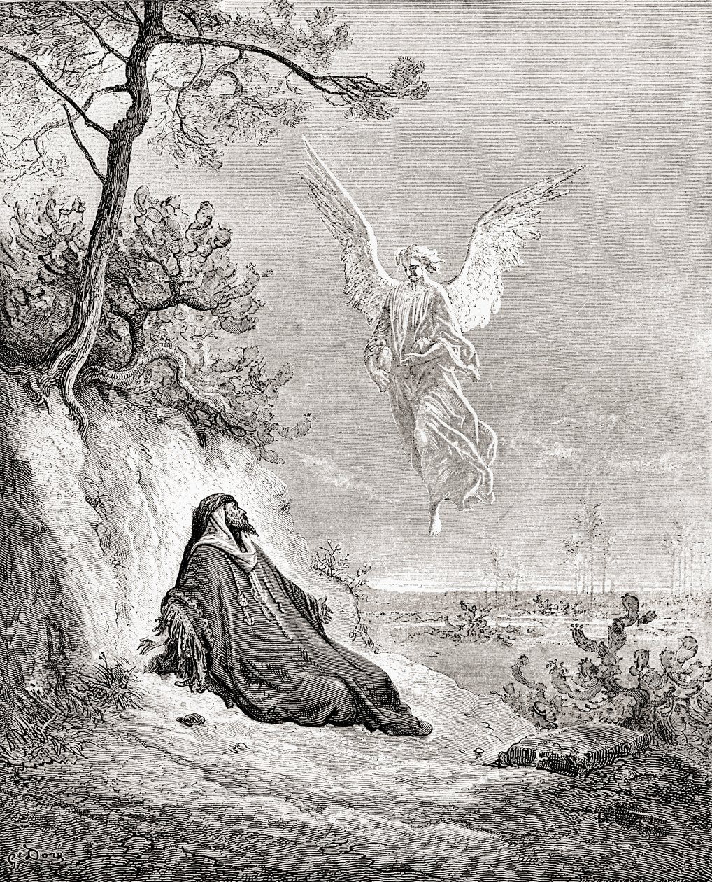 Élie nourri par un ange. D