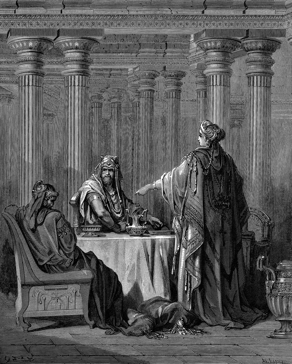 Esther devant son mari le roi Assuérus Xerxès Ier de Perse - Gustave Dore