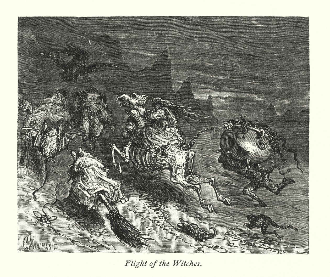 Le vol des sorcières (gravure) - Gustave Dore