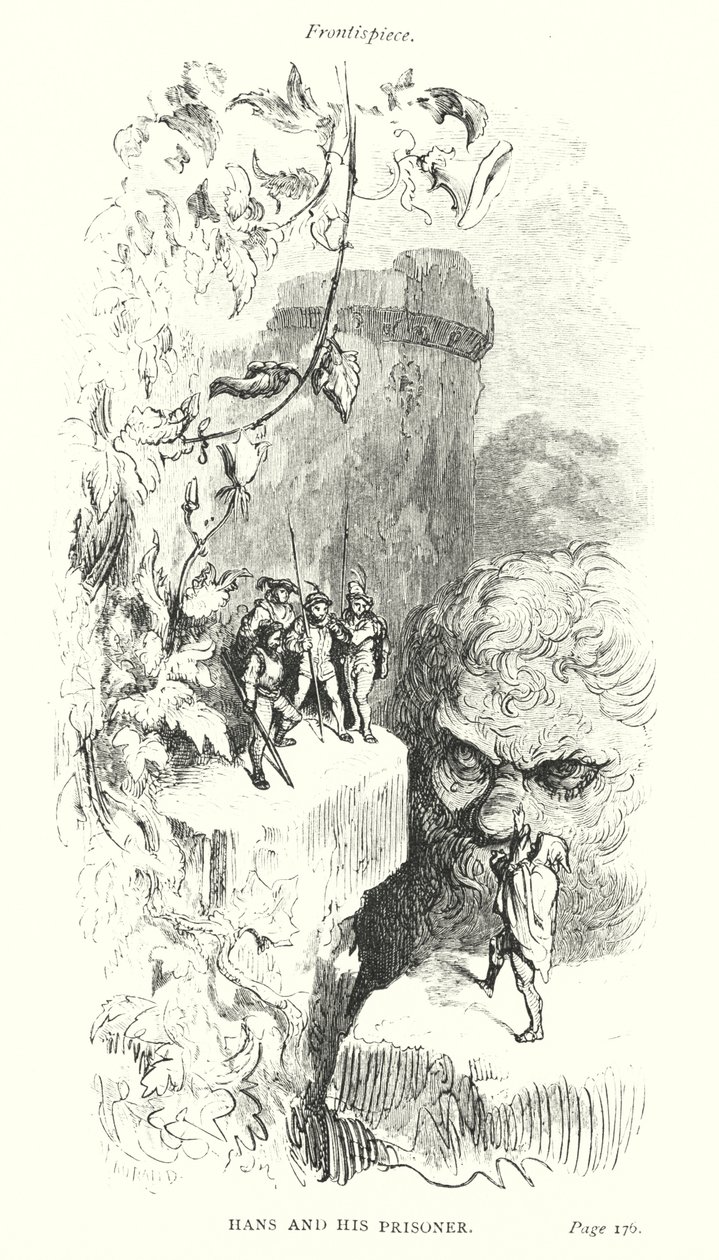 Hans et son prisonnier (gravure) - Gustave Dore