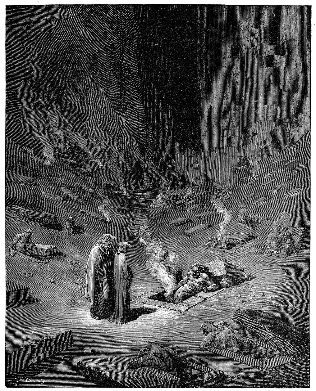 Enfer : la ville de Dis, dieu romain des enfers, 1863 - Gustave Dore