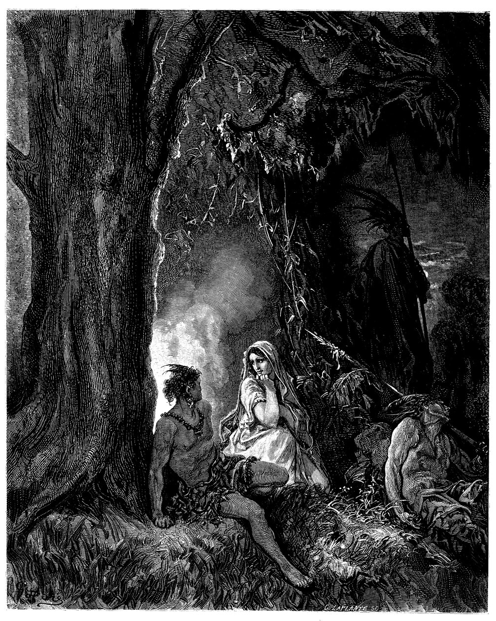 Illustration de Gustave Doré pour le roman de François René de Chateaubriand, Atala, édition Hachette 1863 - Gustave Dore