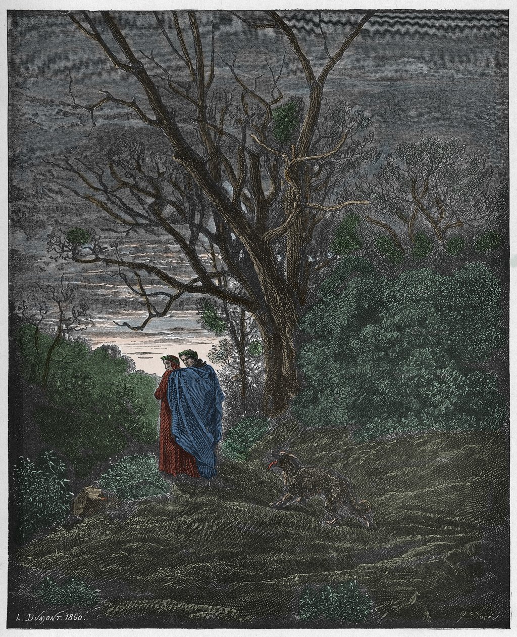 Inferno, Chant 1 : La louve apparaît, illustration de "La Divine Comédie" de Dante Alighieri, 1885 - Gustave Dore