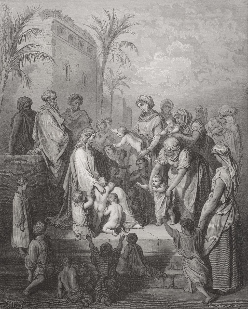 Jésus bénissant les enfants, illustration de 