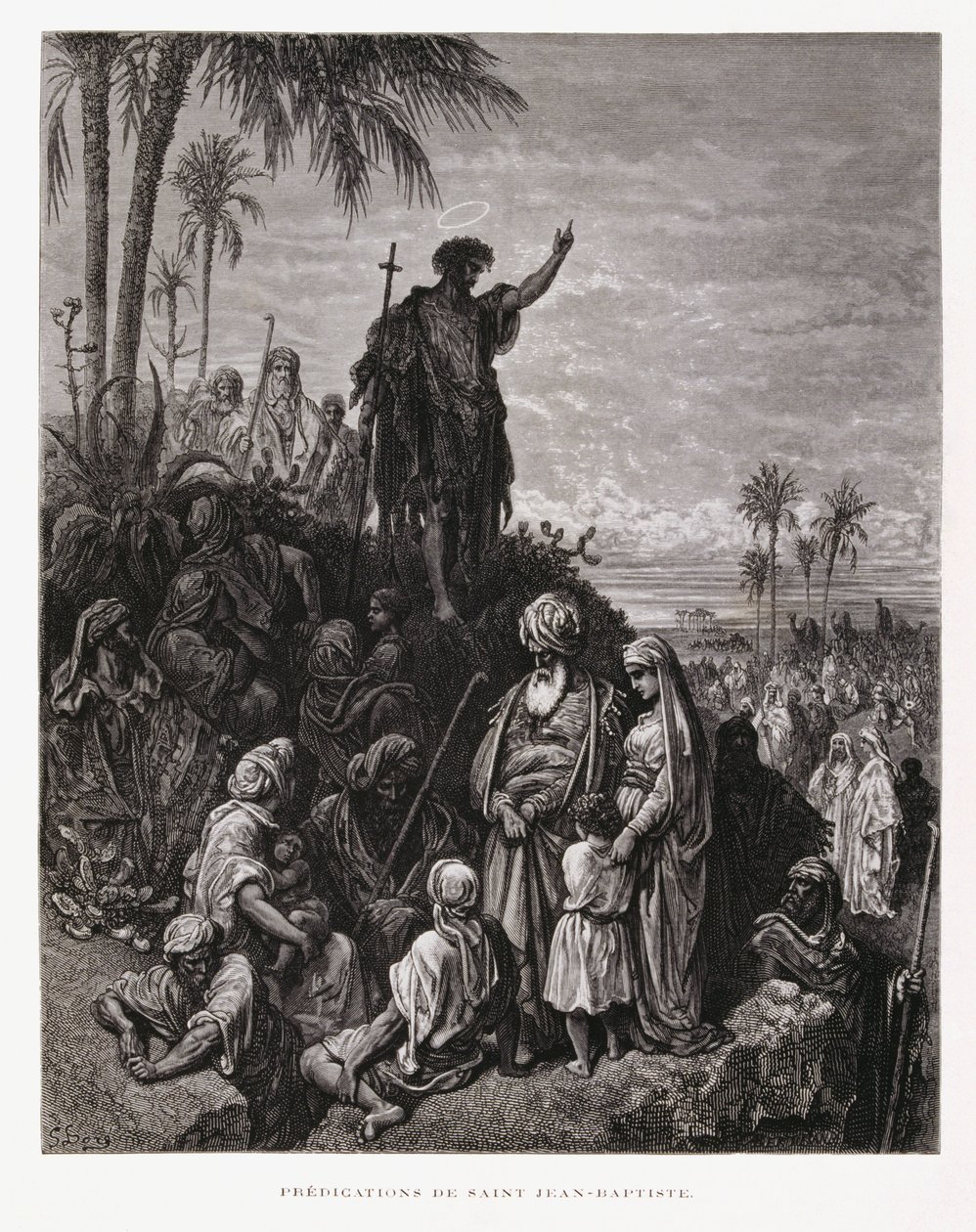 Jean-Baptiste prêchant, Illustration de la Bible de Doré - Gustave Dore