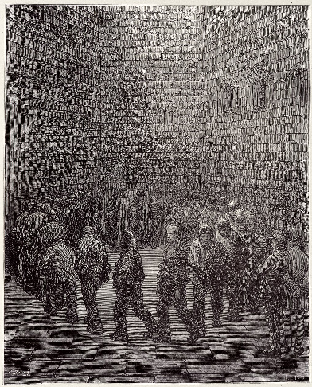 La promenade des détenus en prison - dans « Londres » par Gustave Doré - Gustave Dore
