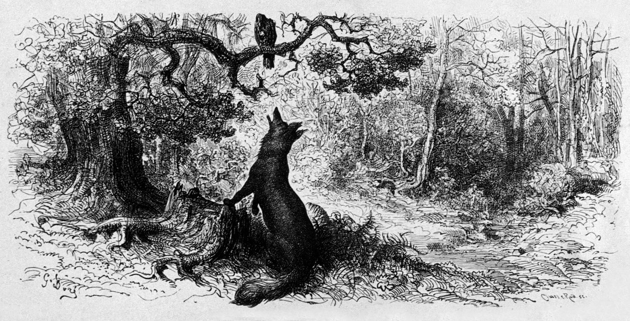Le corbeau et le renard - Gustave Dore
