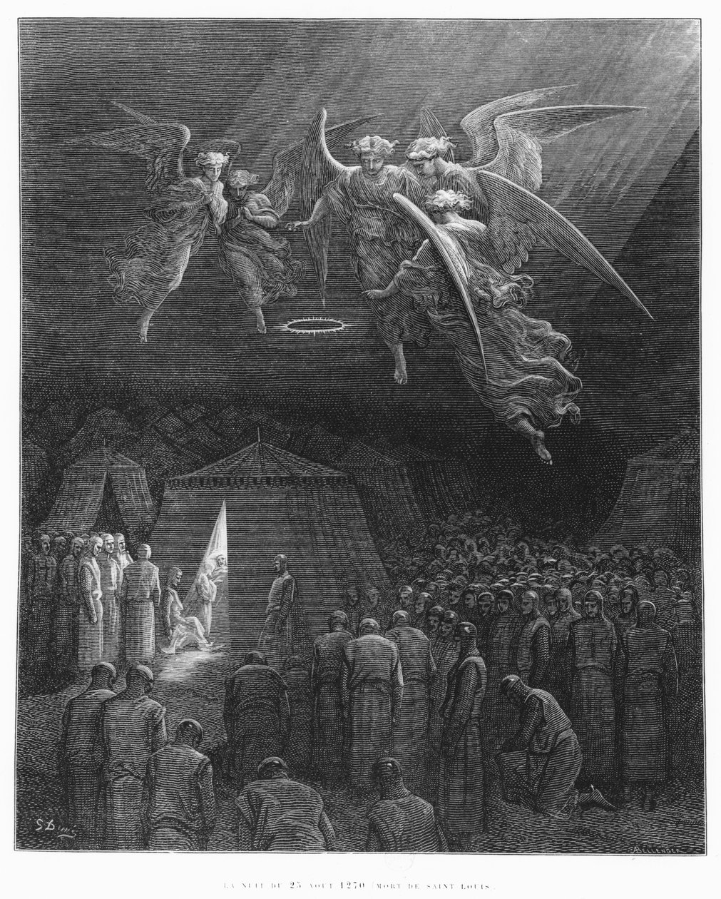 Nuit du 25 août 1270, mort de Saint Louis (1214-70), illustration de 
