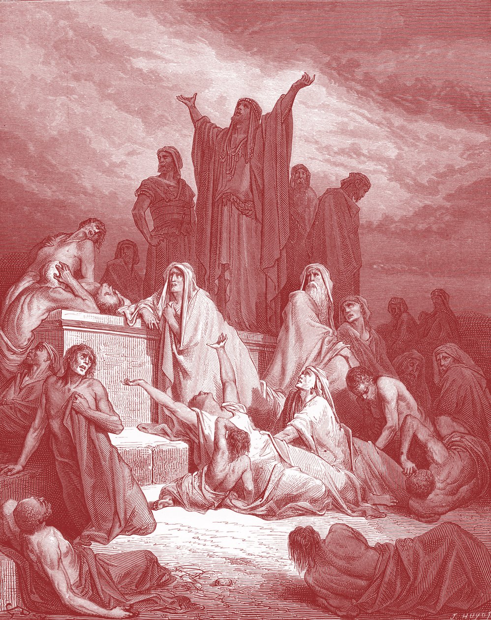 La peste de Jérusalem, gravure de Doré - Bible - Gustave Dore