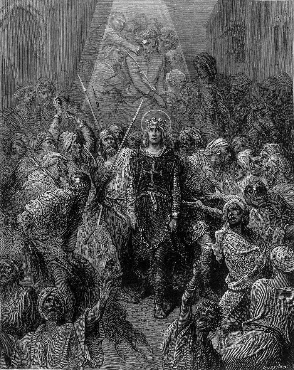 Saint Louis fait prisonnier à Mansoura, lors de la 7ème croisade en 1250 - gravure par Gustave Doré - Gustave Dore