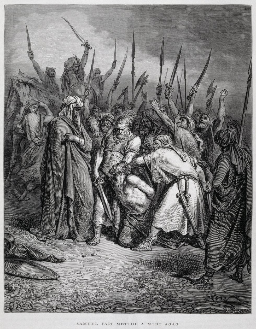 Samuel tue Agag, Illustration de la Bible de Doré - Gustave Dore