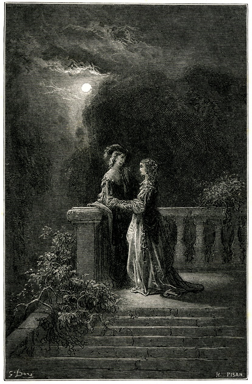 Sigognac et Isabelle : amoureux enfin réunis au clair de lune. À la fin, l