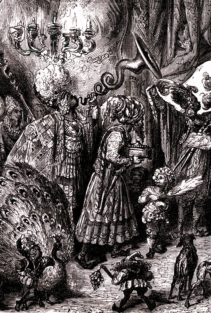 Sindbad le marin - conte des mille et une nuits - illustration de Gustave Doré (détail) - édition Maxwell 1865 - Sixième voyage : À la cour du roi de Serendib - Gustave Dore