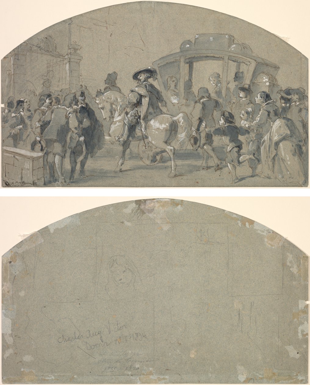 Scène de rue (recto); Esquisses (verso) - Gustave Dore
