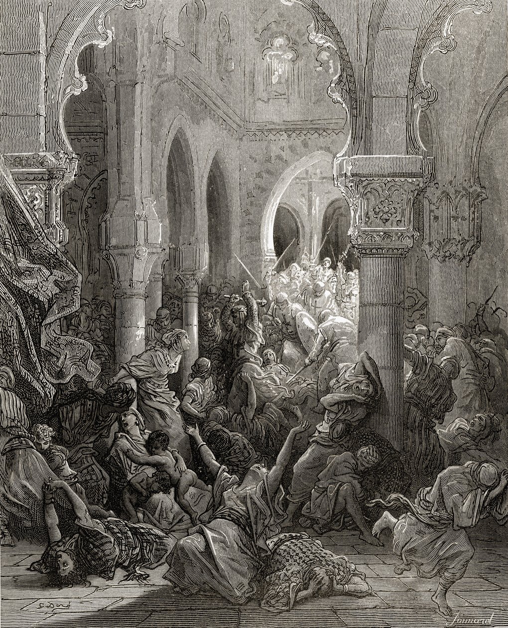 Les croisés massacrent les habitants de Césarée, illustration de 