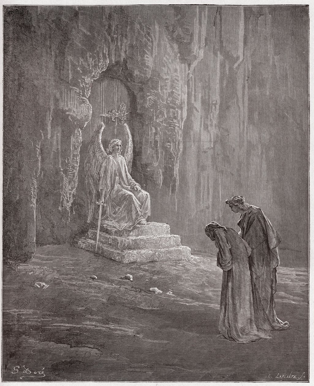 La Divine Comédie, Purgatoire, Chant 9 : Dante et Virgile aux portails du Purgatoire - par Dante Alighieri - Illustration de Gustave Doré - Gustave Dore