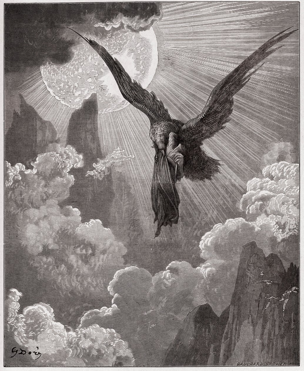 La Divine Comédie, Purgatoire, Chant 9: Dante, en rêve, est emporté par un aigle - Illustration de Gustave Doré - Gustave Dore