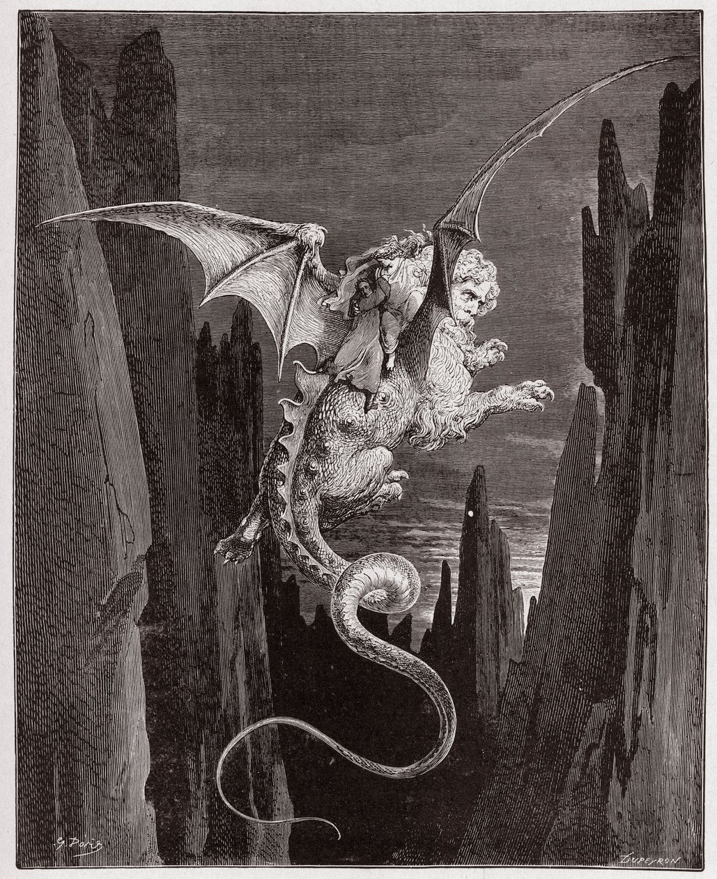 La Divine Comédie, Enfer, Chant 17 : La descente dans l