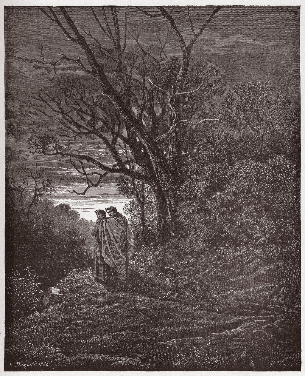 La Divine Comédie, Inferno, Chant 1 : La louve apparaît - par Dante Alighieri (1265-1321) - Illustration par Gustave Doré (1832-1883) - Gustave Dore