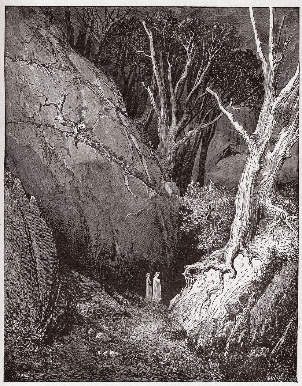 La Divine Comédie, Enfer, Chant 1: Virgile et Dante commencent leur voyage - Illustration de Gustave Doré - Gustave Dore