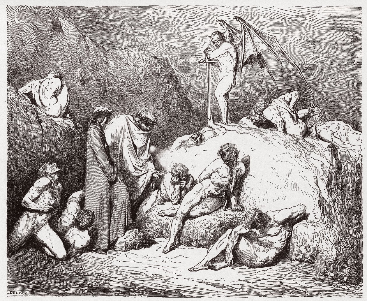 La Divine Comédie, Enfer, Chant 28: Semeurs de discorde mutilés dans la neuvième bolgia - Illustration de Gustave Doré - Gustave Dore