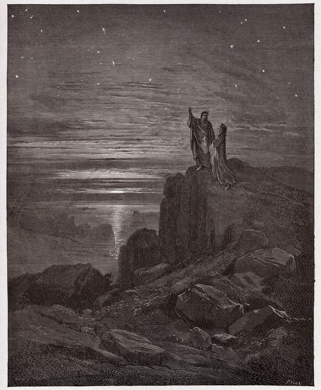 La Divine Comédie, Inferno, Chant 34 : Les poètes émergent de l