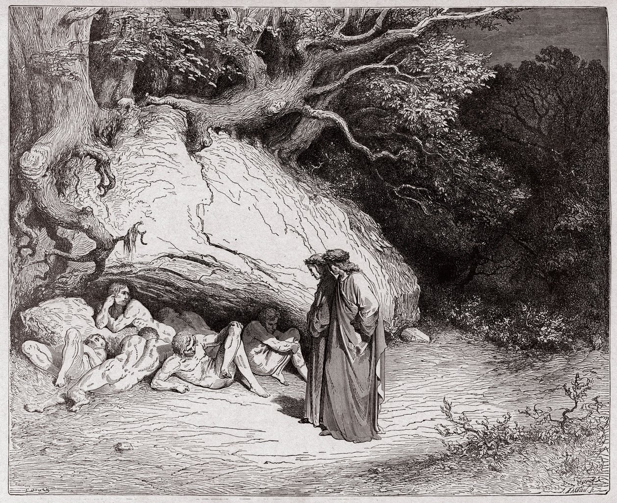 La Divine Comédie, Inferno, Chant 4 : Les âmes innocentes dans les Limbes - par Dante Alighieri (1265-1321) - Illustration par Gustave Doré (1832-1883) - Gustave Dore