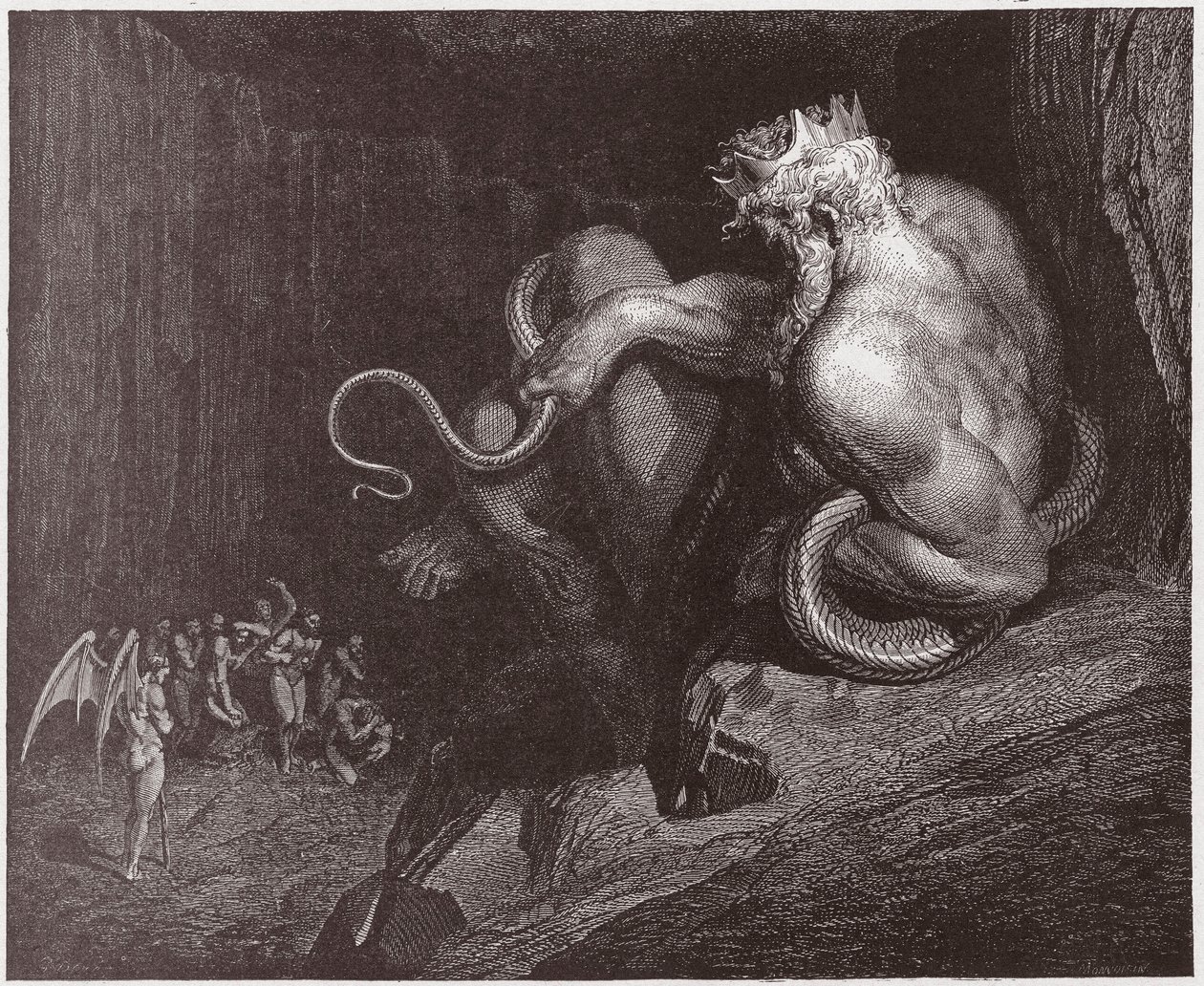 La Divine Comédie, Enfer, Chant 5: Minos juge les transgressions et envoie les âmes - Illustration de Gustave Doré - Gustave Dore