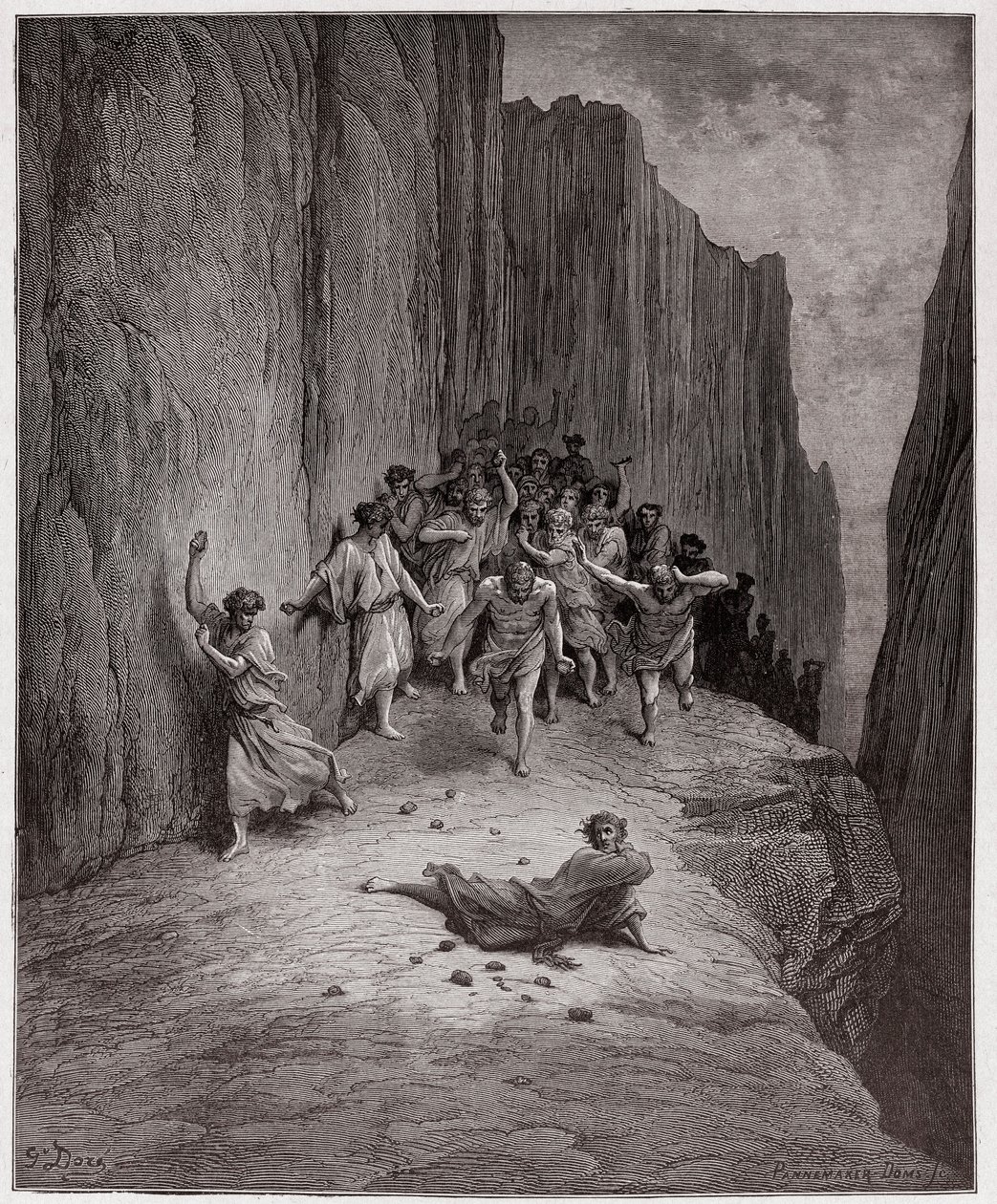 La Divine Comédie, Purgatoire, Chant 15 : La vision de Dante de la lapidation d