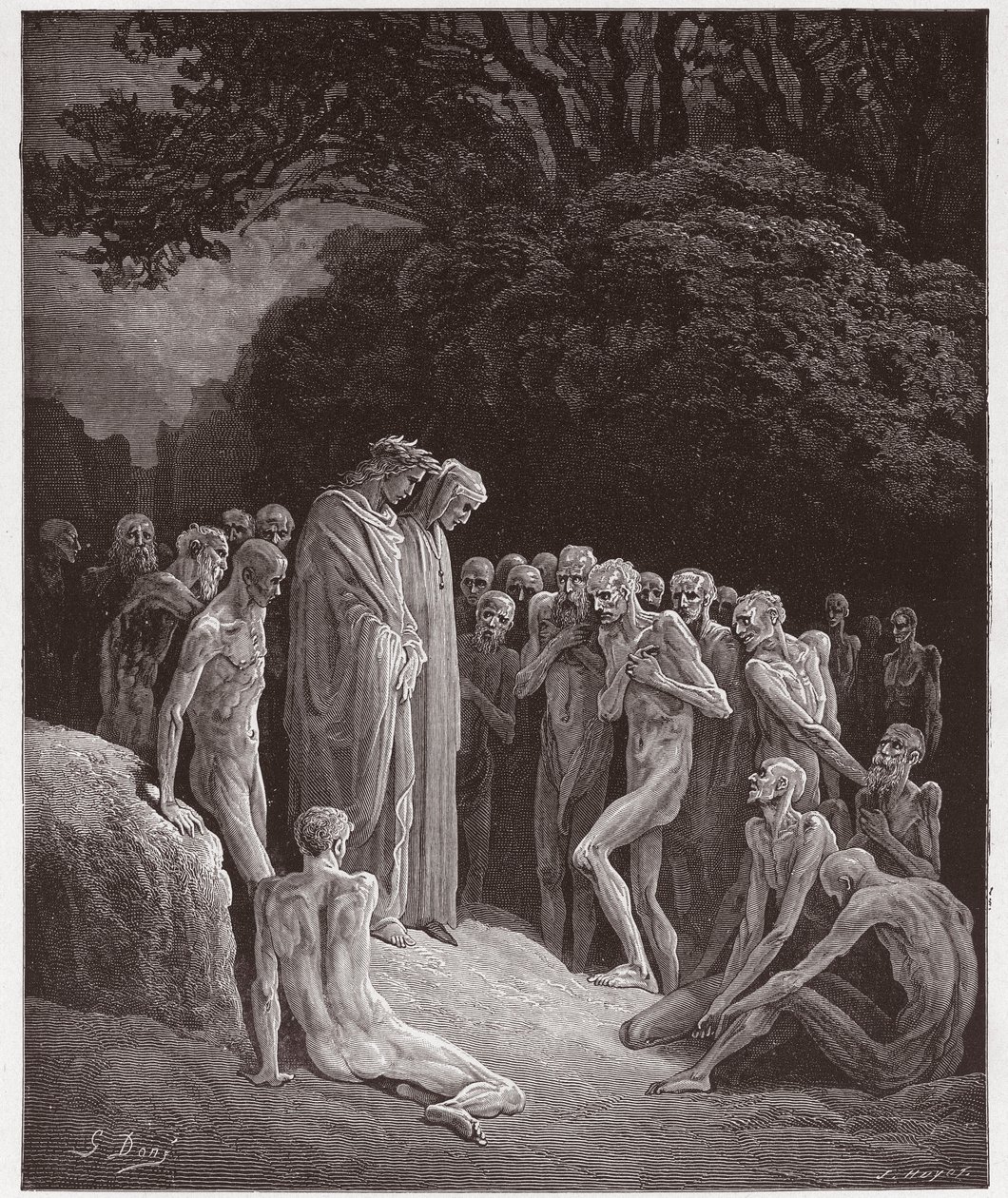 La Divine Comédie, Purgatorio, Chant 23 : Les âmes des gourmands - par Dante Alighieri (1265-1321) - Illustration par Gustave Doré (1832-1883) - Gustave Dore