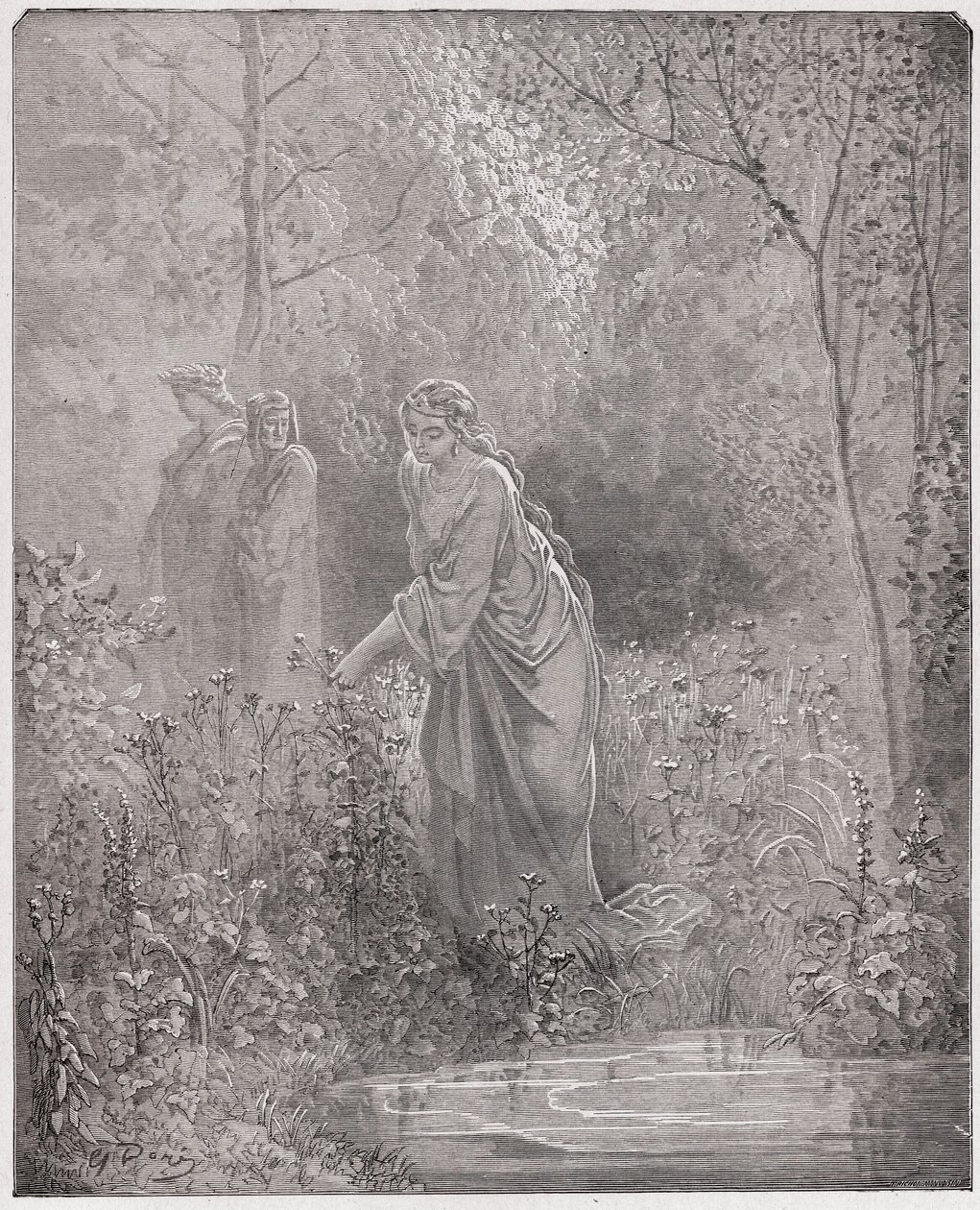 La Divine Comédie, Purgatoire, Chant 27 : Le rêve de Léa dans le pré - par Dante Alighieri - Illustration de Gustave Doré - Gustave Dore