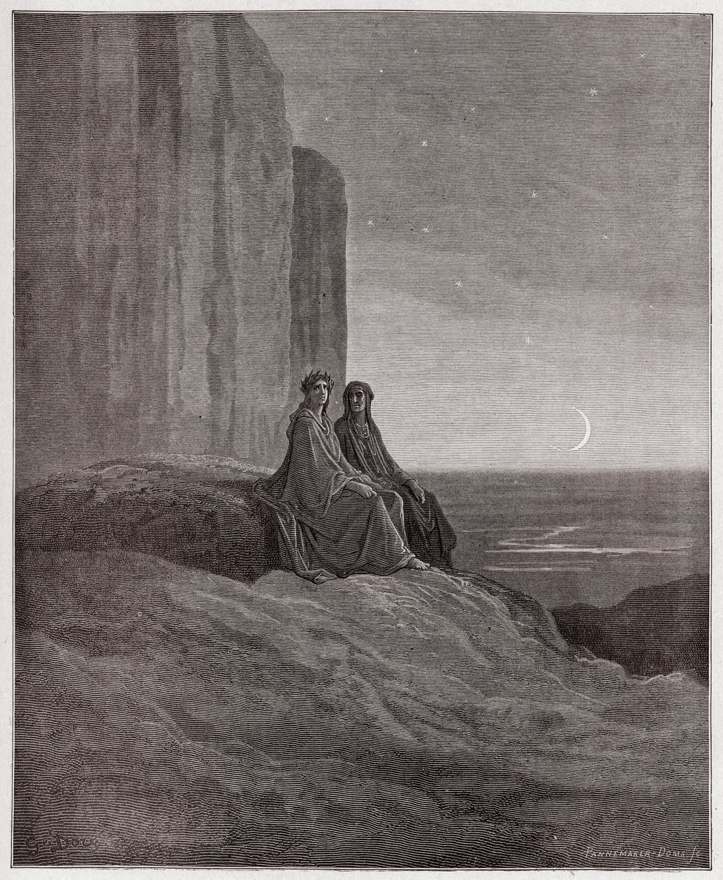 La Divine Comédie, Purgatoire, Chant 9 : Crépuscule - par Dante Alighieri - Illustration de Gustave Doré - Gustave Dore