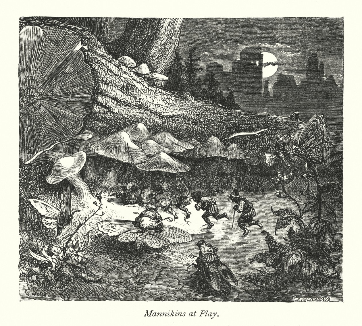 Le château des Mannikins (gravure) - Gustave Dore