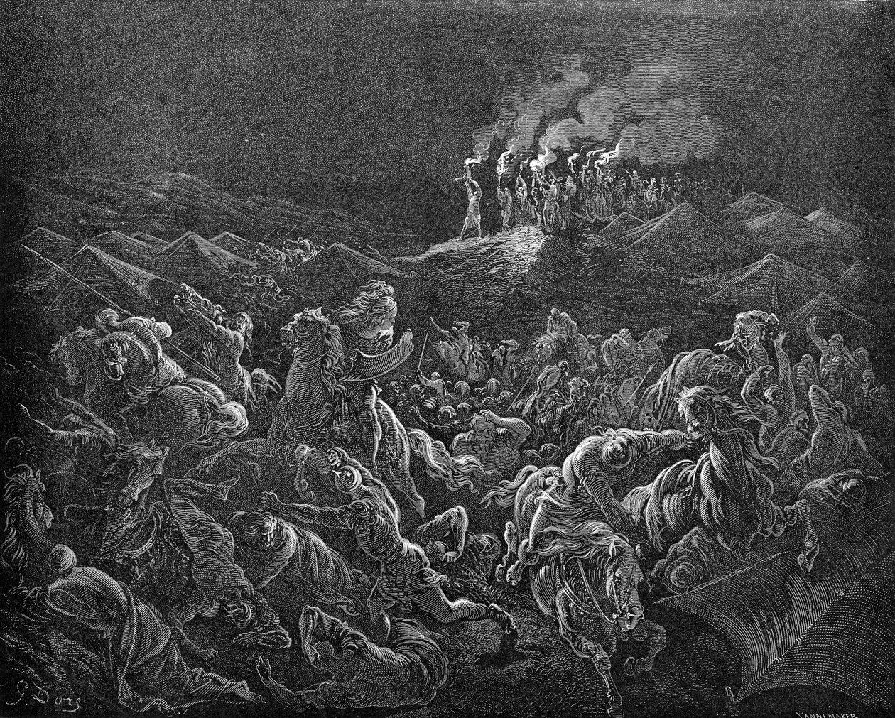 Les Madianites en fuite - Bible - Gustave Dore