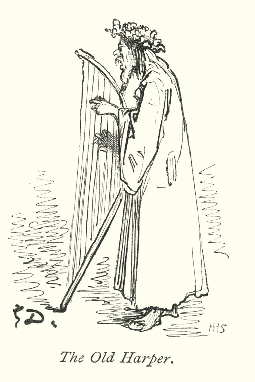 Le vieux Harper (gravure) - Gustave Dore