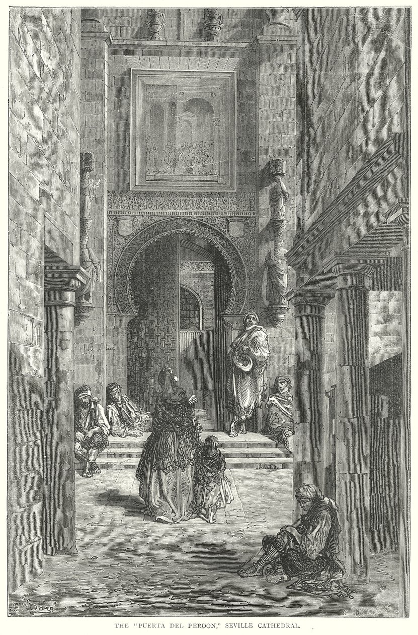 La "Puerta del Perdon", cathédrale de Séville (gravure) - Gustave Dore